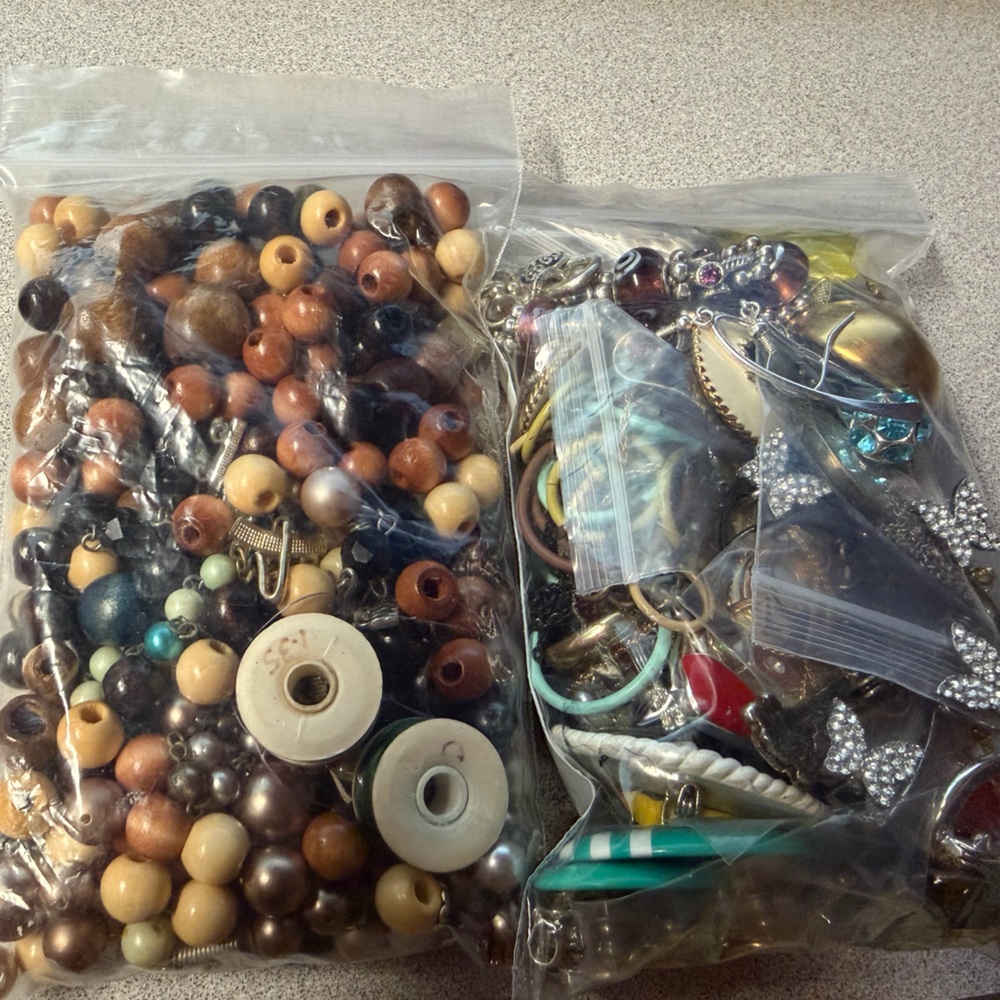 Mixed Beads and Jewelry Craft Lot